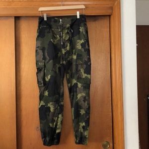 satin camo joggers never worn